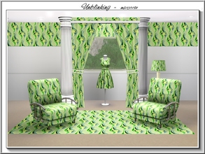 Sims 3 — Unblinking_marcorse by marcorse — Themed pattern: stylised eye shapes in a regular repeat design in green