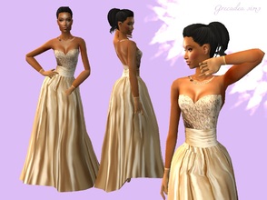 Sims 2 — Champagne wedding gown by grecadea2 — A wedding gown for your sims, in champagne - gold colour. Enjoy!