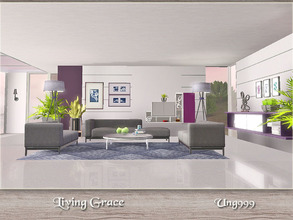 Sims 3 — Living Grace by ung999 — A modern living room set. Objects on this set : Sofa 2 Loveseats Coffee table 2 Wall