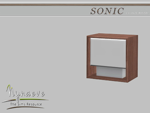 Sims 4 — Sonic Media Shelf by NynaeveDesign — Sonic Living Room - Media Shelf Located in: Surfaces - Displays Price: 150