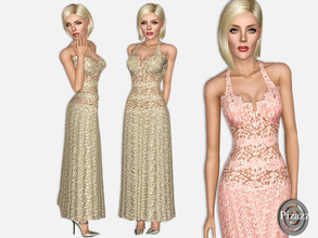 Sims 3 —  Lace Dress L-05 by pizazz — A soft classic sheer lace dress that is suitable for Career, Everyday, sleepwear,