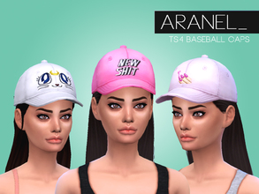 Sims 4 — Cute Baseball Caps by Aranel_ — Hello guys, I am back. :) Here's a cute little set of baseball caps (or