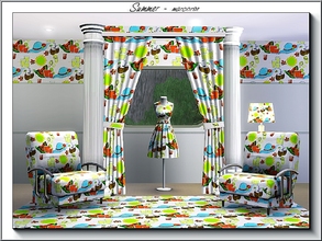 Sims 3 — Summer_marcorse by marcorse — Themed pattern - symbols of summer fun.