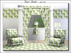 Sims 3 — Tropic Shades_marcorse by marcorse — Themed pattern: sunglass and tropical flowers in shades of green