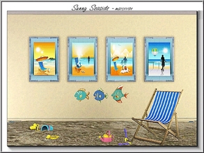 Sims 3 — Sunny Seaside_marcorse by marcorse — Four sunny seaside paintings made from simple images. 1 file.
