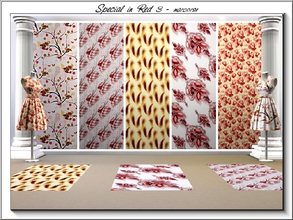 Sims 3 — Special in Red 3_marcorse by marcorse — Five collected patterns in shades of red. All are found in Themed,