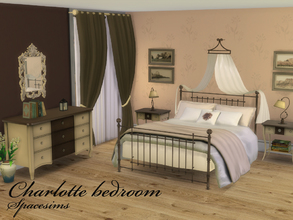 Sims 4 — Charlotte bedroom by spacesims — This is a large, welcoming traditional master bedroom with elegant furniture.