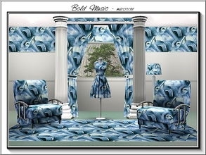 Sims 3 — Bold Music_marcorse by marcorse — Abstract pattern: 3D music notes in shades of blue
