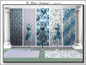 Sims 3 — The Blues Continued_marcorse by marcorse — Five more patterns inn shades of blue. Two are Fabrics [Egyptian