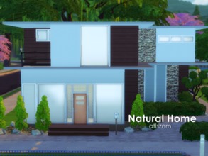 Sims 4 — Natural Home by atlsznm — A modern house with a pool, for a small family. On the first floor is a living room,