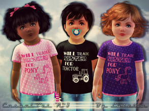 Sims 3 — Casual Set No 3 - Shirt - Toddler by Lutetia — A cute shirt with recolorable print in four variations ~ Works