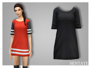 Sims 4 — Milk Dress by Sentate — A 'boyfriend' fit tee dress with drop shoulders and baggy sleeves. Glam it up with heels