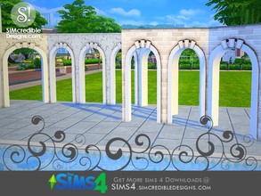 Sims 4 — Summer Illusion fence by SIMcredible! — *This design looks like a portal but it is actually a fence which means