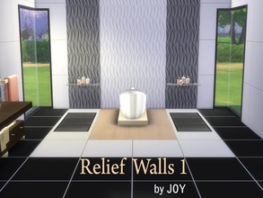 Sims 4 — Relief walls by Joy6 — Set of modern walls with a relief pattern