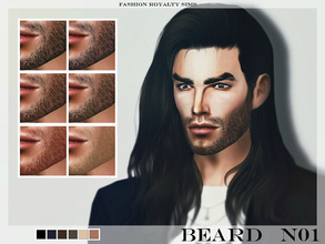 Sims 4 — Beard N01 by FashionRoyaltySims — Realistic and short male beard for your sims. Standalone, 6 colors.