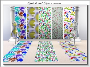 Sims 3 — Symbols and Signs_marcorse. by marcorse — Five collected patterns with the common theme of symbols and/or signs.