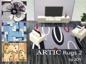 Sims 4 — ARTIC Rugs 2 by Joy6 — 4 rugs with abstract drawing