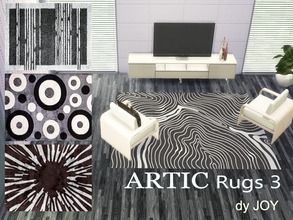 Sims 4 — ARTIC Rugs 3 by Joy6 — 4 rugs with abstract drawing