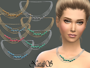 Sims 4 — NataliS_Multiwire necklace with cabochons by Natalis — Perfect jewelry for any occasion. Multivire necklace with