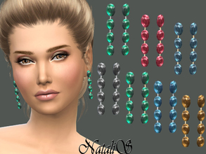 Sims 4 — NataliS_Drop earrings with cabochons by Natalis — Perfect jewelry for any occasion. Drop earrings with bright