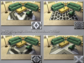 Sims 4 — MB-CarpetCollectionBlackandWhite by matomibotaki — MB-CarpetCollection, stylish and fluffy carpets in black and