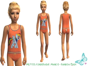 Sims 2 — MLP Mane 6 Underwear/Sleepwear Set - Rainbow Dash by sinful_aussie — Underwear featuring characters from the MLP