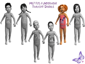 Sims 2 — Toddler MLP Mane 6 Underwear/Sleepwear Set- Twilight Sparkle by sinful_aussie — Underwear featuring characters