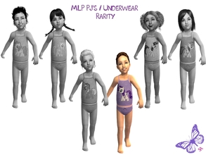 Sims 2 — Toddler MLP Mane 6 Underwear/Sleepwear Set - Rarity by sinful_aussie — Underwear featuring characters from the