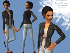 Sims 2 — Biker jacket outfit by grecadea2 — A casual outfit for Sims girls that needs no mesh :) It includes a pair of