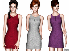 Sims 3 — Zip-Up Mini Dress by zodapop — This dress is an everyday classic with sports-luxe appeal. Knitted in a jersey