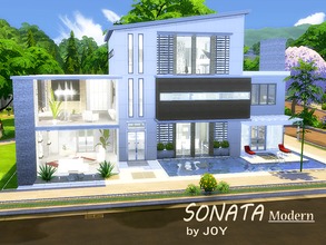 Sims 4 — SONATA Modern by Joy6 — The modern house for the big family. In the house 2 bedrooms and 1 children's room are