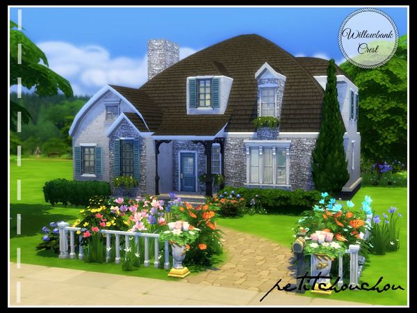 Sims 4 — Willowbank Crest by petitchouchou — Willowbank Crest is a home that will combine old shapes and designs with