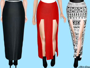 Sims 3 — Slit Long Maxi Skirt by StarSims — Daily style set.The perfect outfit for a party or date. Include double slit