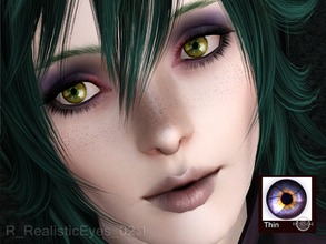 Sims 3 — Realistic Eyes 2.1 Thin version by RemusSirion — Recolorable realistic eyes for the Sims 3.