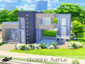Sims 4 — Shoreline Avenue by Jaws3 — This stunning modern home is great for any sim family. It features five bedrooms,