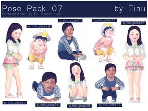 Sims 3 — Pose Pack 07 by Tinu by Tinuleaf — 8 Toddler poses compatible with the pose list. You can find the individuals