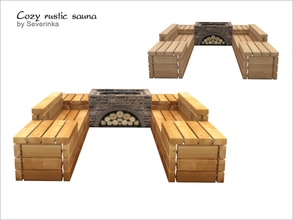 Sims 4 — [Rustic Sauna] - Sauna with low oven by Severinka_ — Sauna with low oven in a rustic style 2 colors For the