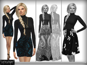 Sims 4 — High Waist Jacquard Mini Skirt by DarkNighTt — Jacquard Mini Skirt for '''Sexy'' sims. Have 2 colors. Game mesh.