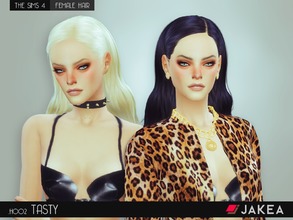 Sims 4 — JAKEA - H002 - TASTY (Female Hair) by JAKEASims — - New mesh - 20 Colors - Teen through Elder - Compatible with