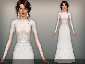 Sims 3 — Wedding dress 44 by BEO — Wedding dress presented in 1 variant. Recolorable 3 canals.