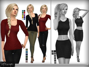 Sims 4 — V-neck Cashmere Pullover by DarkNighTt — V-neck Cashmere Pullover for ''Casual'' clothing. Have 12 colors. Game