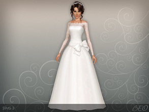 Sims 3 — Wedding dress 45 by BEO — Wedding dress presented in 1 variant. Recolorable 4 canals.