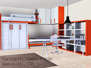 Sims 3 — Kenneth teen room by spacesims — This is an upscale teen room for the Sims who like modern furnishings. This