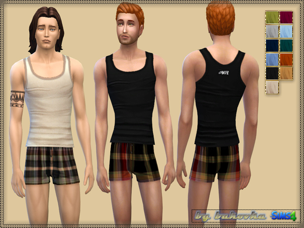 Sims 4 — Top Tank Boy by bukovka — Top men. Install a separate slot. 11 different coloring.