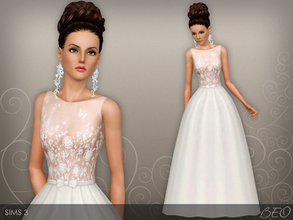 Sims 3 — Wedding dress 46 by BEO — Wedding dress presented in 1 variant. Recolorable 3 canals.