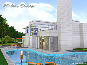 Sims 3 — Modern_Concept by matomibotaki — Straight lines are the characteristic built elements of this modern and luxury