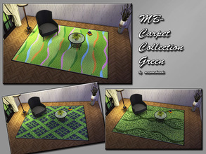 Sims 4 — MB-CarpetCollectionGreen.. by matomibotaki — MB-CarpetCollectionGreen, 3 different designed recolors in green,