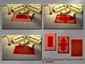 Sims 4 — MB-CarpetCollectionRed. by matomibotaki — MB-CarpetCollectionRed, 3 red rugs with carpet texture and different