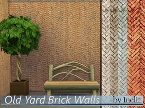 Sims 4 — Old Yard Brick Walls by Ineliz — A set of masonry seamless bricks. Comes in 5 colors. Enjoy!