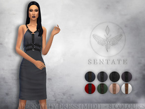 Sims 4 — Abernathy Dress - Midi Version by Sentate — A midi version of the Abernathy Dress, the same sexy harness design
